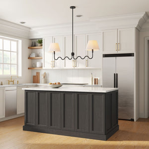 Modway Furniture Wave Squiggle 2-Arm Pendant Light - Modern Artistry with Soft Illumination for Dining Areas & More Black EEI-6874-BLK