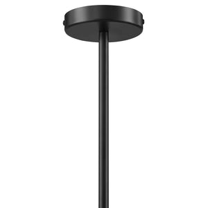 Modway Furniture Wave Squiggle 4-Arm Pendant Light - Sculptural Elegance with Pleated Shades for Any Space Black EEI-6875-BLK