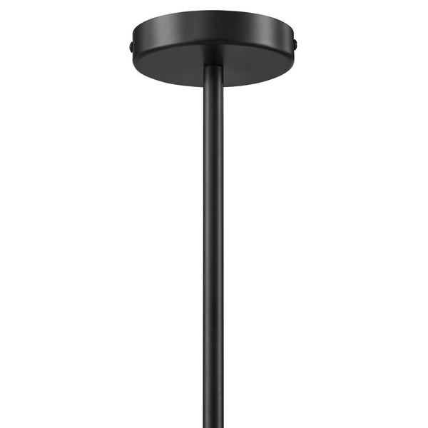 Modway Furniture Wave Squiggle 4-Arm Pendant Light - Sculptural Elegance with Pleated Shades for Any Space Black EEI-6875-BLK