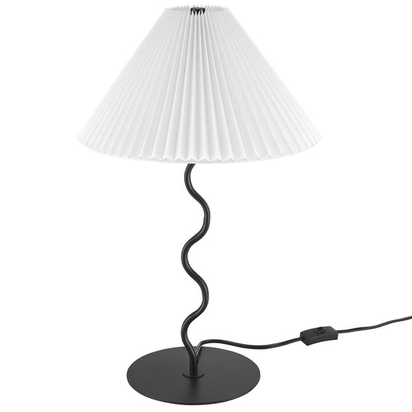 Modway Furniture Wave Squiggle Table Lamp - Modern Black Design with Sculptural Base for Cozy Ambient Lighting EEI-6876-BLK