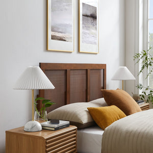 Modway Furniture Illusion Marble Dome Table Lamp – Elegant Accent Light with Pleated Shade for Modern Decor Spaces Brass EEI-6878-BRA