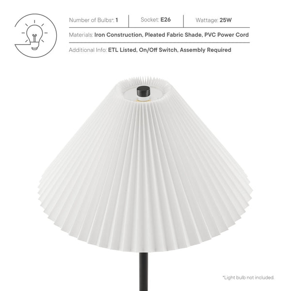 Modway Furniture Illusion Marble Dome Floor Lamp - Modern Design with Soft Ambient Glow for Any Room Decor Black EEI-6879-BLK