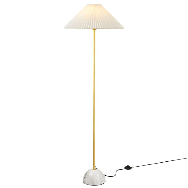 Modway Furniture Illusion Marble Dome Floor Lamp - Modern Design with Soft Ambient Glow for Any Room Decor Brass EEI-6879-BRA