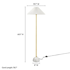 Modway Furniture Illusion Marble Dome Floor Lamp - Modern Design with Soft Ambient Glow for Any Room Decor Brass EEI-6879-BRA