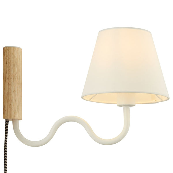 Modway Furniture Sunlit Squiggle Arm Wall Sconce - Modern Design with Adjustable Lighting for Cozy Spaces and Reading Natural White EEI-6881-NAT-WHI