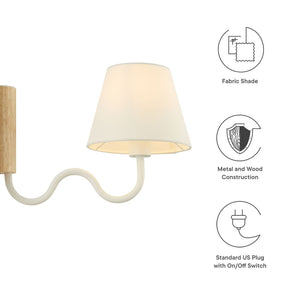 Modway Furniture Sunlit Squiggle Arm Wall Sconce - Modern Design with Adjustable Lighting for Cozy Spaces and Reading Natural White EEI-6881-NAT-WHI