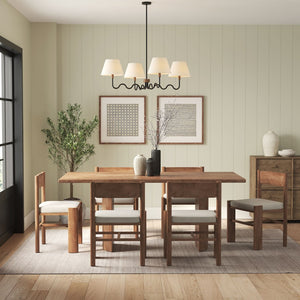 Modway Furniture Sunlit Squiggle 4-Arm Pendant Light – Modern Chandelier for Stylish Ambiance in Any Room Walnut Black EEI-6883-WAL-BLK