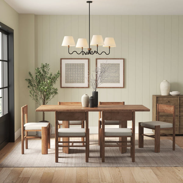 Modway Furniture Sunlit Squiggle 4-Arm Pendant Light – Modern Chandelier for Stylish Ambiance in Any Room Walnut Black EEI-6883-WAL-BLK