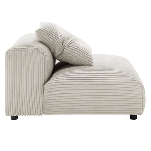 Modway Furniture Solace Modular 3-Piece Corduroy Sofa – Oversized Armless Sectional for Flexible Contemporary Living Almond EEI-7034-ALM