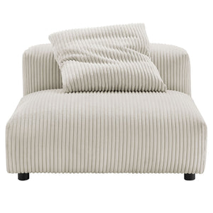 Modway Furniture Solace Modular 3-Piece Corduroy Sofa – Oversized Armless Sectional for Flexible Contemporary Living Almond EEI-7034-ALM