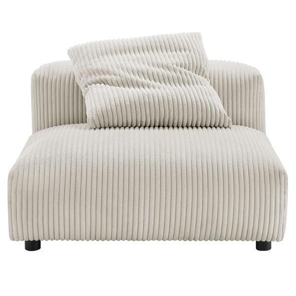Modway Furniture Solace Modular 3-Piece Corduroy Sofa – Oversized Armless Sectional for Flexible Contemporary Living Almond EEI-7034-ALM