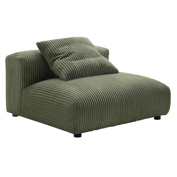 Modway Furniture Solace Modular 3-Piece Corduroy Sofa – Oversized Armless Sectional for Flexible Contemporary Living Fern EEI-7034-FRN