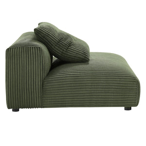 Modway Furniture Solace Modular 3-Piece Corduroy Sofa – Oversized Armless Sectional for Flexible Contemporary Living Fern EEI-7034-FRN