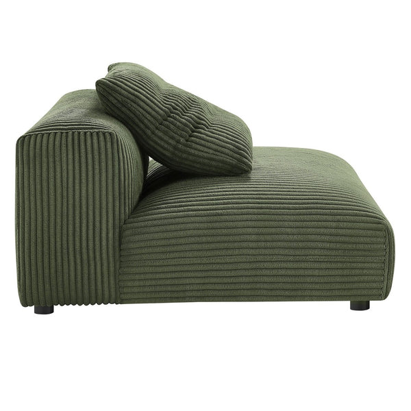 Modway Furniture Solace Modular 3-Piece Corduroy Sofa – Oversized Armless Sectional for Flexible Contemporary Living Fern EEI-7034-FRN