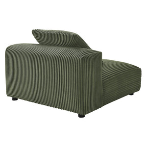 Modway Furniture Solace Modular Corduroy Armless Lounge Chair - Durable, Comfortable, and Perfect for Custom Layouts Fern EEI-6884-FRN