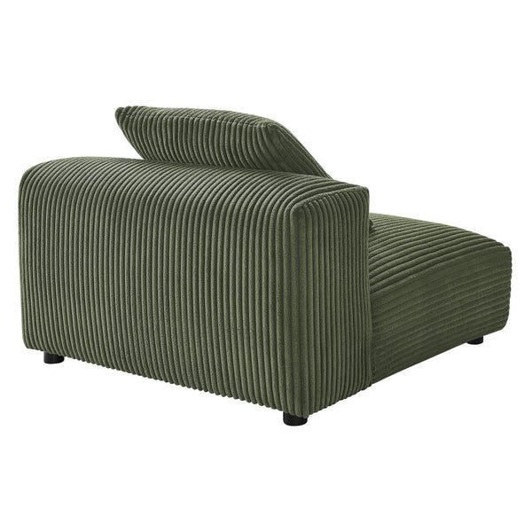 Modway Furniture Solace Modular Corduroy Armless Lounge Chair - Durable, Comfortable, and Perfect for Custom Layouts Fern EEI-6884-FRN