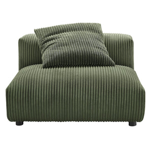 Modway Furniture Solace Modular Corduroy Armless Chair and Ottoman Set for Cozy Living Room Customization Fern EEI-7022-FRN
