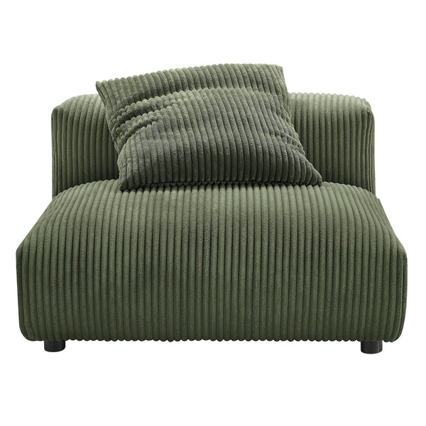 Modway Furniture Solace Modular Corduroy Armless Chair and Ottoman Set for Cozy Living Room Customization Fern EEI-7022-FRN