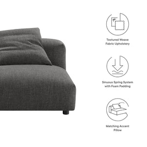 Modway Furniture Solace Modular Upholstered Armless Lounge Chair - Transform Your Space with Comfort & Style Charcoal EEI-6885-CHA