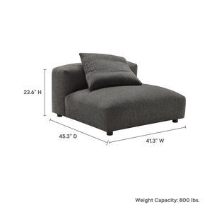 Modway Furniture Solace Modular Upholstered Armless Lounge Chair - Transform Your Space with Comfort & Style Charcoal EEI-6885-CHA