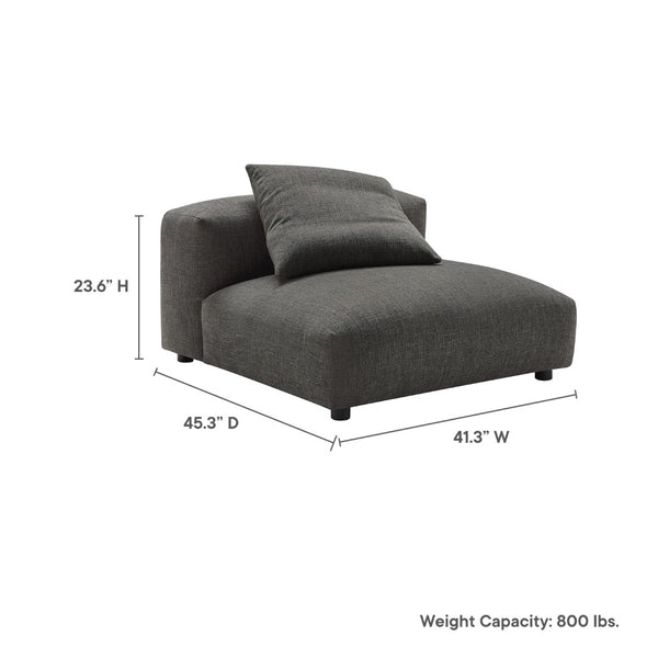 Modway Furniture Solace Modular Upholstered Armless Lounge Chair - Transform Your Space with Comfort & Style Charcoal EEI-6885-CHA