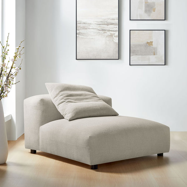Modway Furniture Solace Modular Upholstered Armless Lounge Chair - Transform Your Space with Comfort & Style Linen EEI-6885-LIN