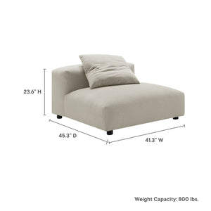 Modway Furniture Solace Modular Upholstered Armless Lounge Chair - Transform Your Space with Comfort & Style Linen EEI-6885-LIN