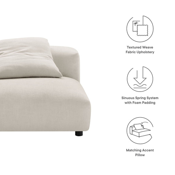 Modway Furniture Solace Modular Upholstered Armless Lounge Chair - Transform Your Space with Comfort & Style Salt EEI-6885-SAL