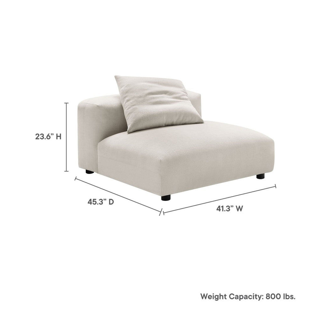 Modway Furniture Solace Modular Upholstered Armless Lounge Chair - Transform Your Space with Comfort & Style Salt EEI-6885-SAL
