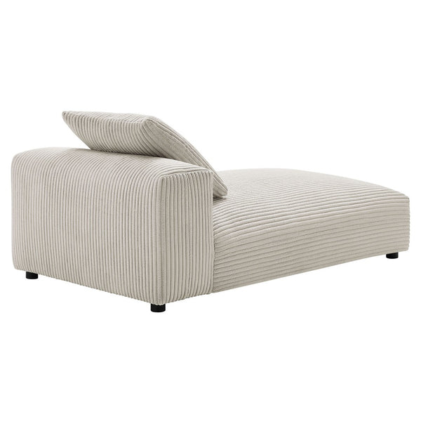 Modway Furniture Solace Modular Corduroy Armless Chaise Lounge – Versatile and Cozy Seating for Any Space Almond EEI-6886-ALM