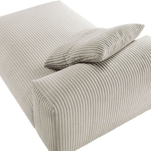 Modway Furniture Solace Modular Corduroy Armless Chaise Lounge – Versatile and Cozy Seating for Any Space Almond EEI-6886-ALM