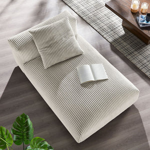 Modway Furniture Solace Modular Corduroy Armless Chaise Lounge – Versatile and Cozy Seating for Any Space Almond EEI-6886-ALM