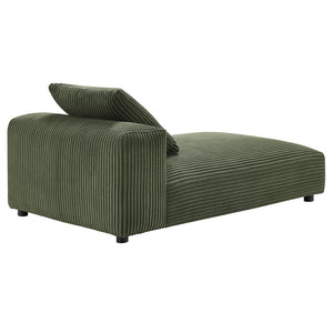 Modway Furniture Solace Modular Corduroy Armless Chaise Lounge – Versatile and Cozy Seating for Any Space Fern EEI-6886-FRN