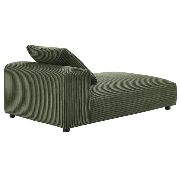 Modway Furniture Solace Modular Corduroy Armless Chaise Lounge – Versatile and Cozy Seating for Any Space Fern EEI-6886-FRN