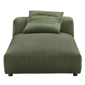 Modway Furniture Solace Modular Corduroy Armless Chaise Lounge – Versatile and Cozy Seating for Any Space Fern EEI-6886-FRN