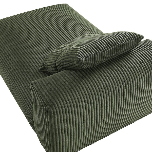Modway Furniture Solace Modular Corduroy Armless Chaise Lounge – Versatile and Cozy Seating for Any Space Fern EEI-6886-FRN