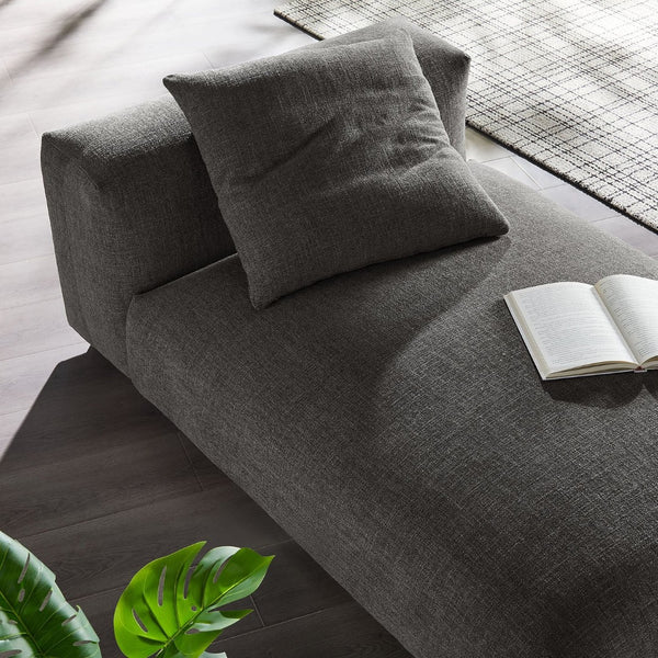 Modway Furniture Solace Modular Upholstered Armless Chaise Lounge – Contemporary Comfort for Flexible Living Spaces Charcoal EEI-6887-CHA