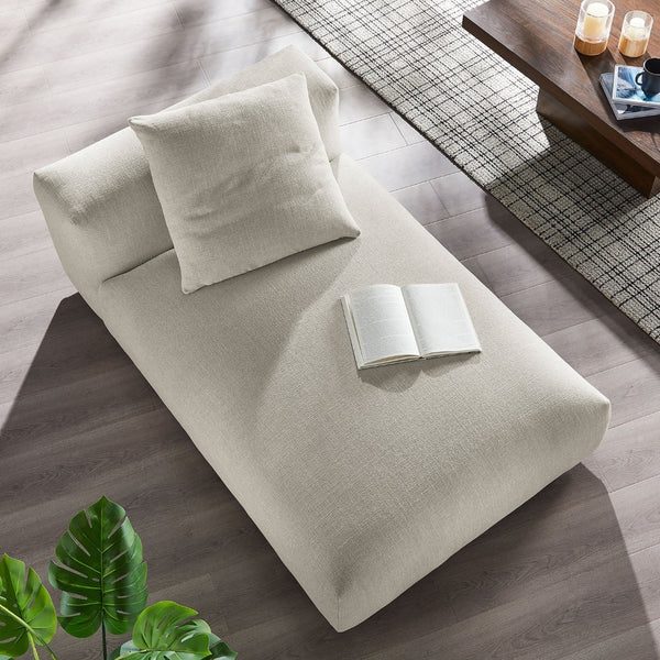 Modway Furniture Solace Modular Upholstered Armless Chaise Lounge – Contemporary Comfort for Flexible Living Spaces Linen EEI-6887-LIN