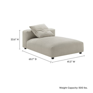 Modway Furniture Solace Modular Upholstered Armless Chaise Lounge – Contemporary Comfort for Flexible Living Spaces Linen EEI-6887-LIN