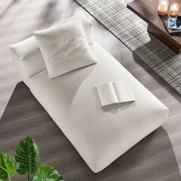 Modway Furniture Solace Modular Upholstered Armless Chaise Lounge – Contemporary Comfort for Flexible Living Spaces Salt EEI-6887-SAL