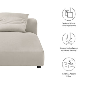 Modway Furniture Solace Modular Upholstered Armless Chaise Lounge – Contemporary Comfort for Flexible Living Spaces Salt EEI-6887-SAL