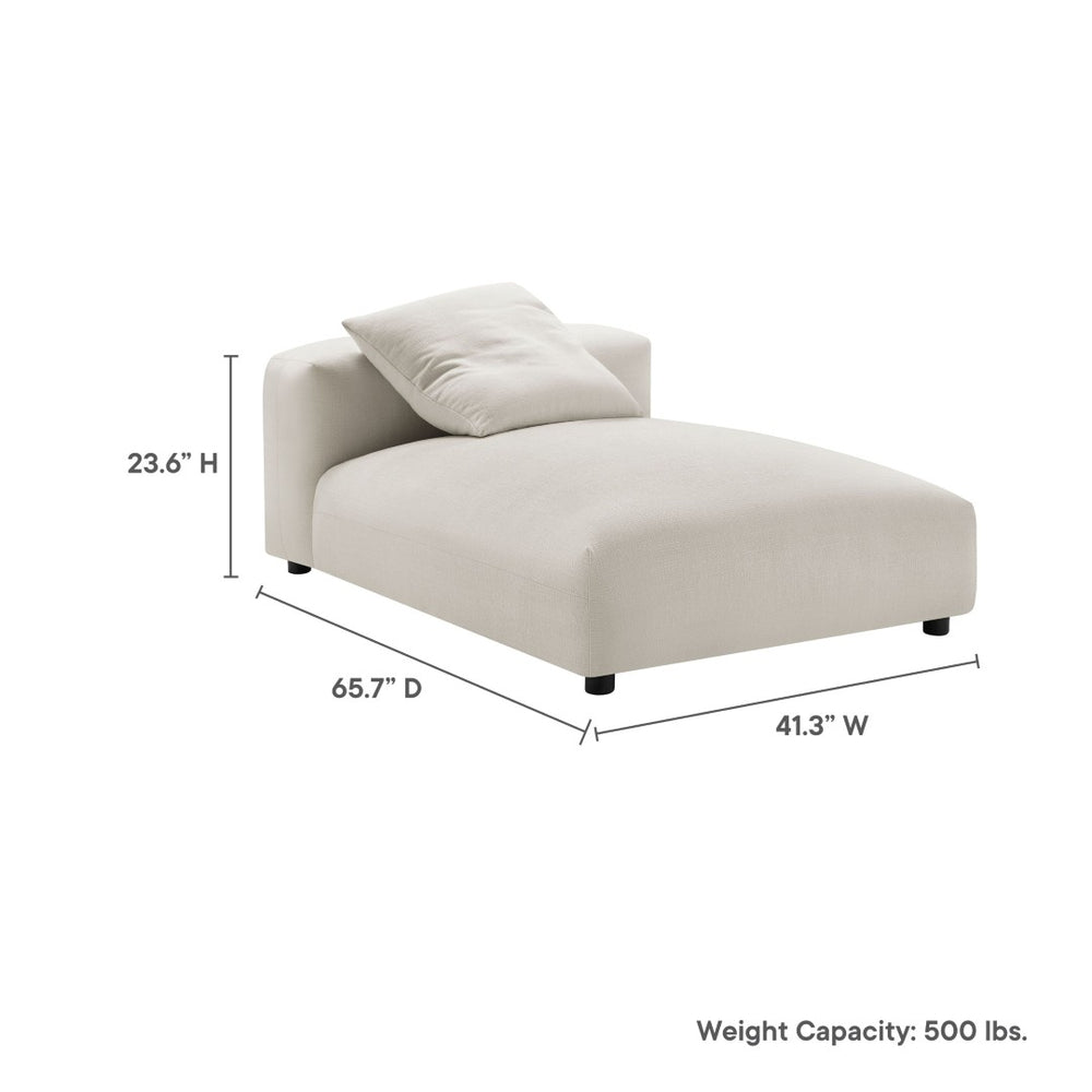 Modway Furniture Solace Modular Upholstered Armless Chaise Lounge – Contemporary Comfort for Flexible Living Spaces Salt EEI-6887-SAL