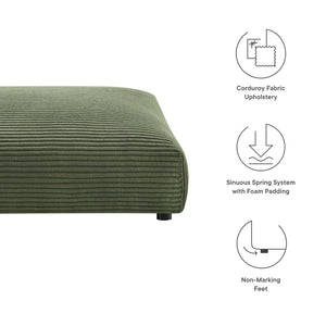 Modway Furniture Solace Modular Corduroy Ottoman - Versatile Seating and Coffee Table for Modern Living Spaces Fern EEI-6888-FRN