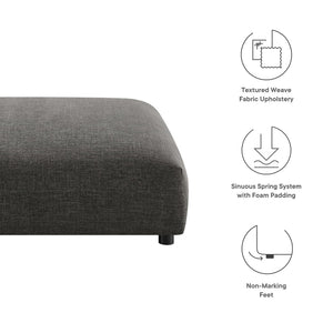 Modway Furniture Solace Modular Upholstered Ottoman - Versatile Comfort for Stylish Living Spaces and Flexible Use Charcoal EEI-6889-CHA