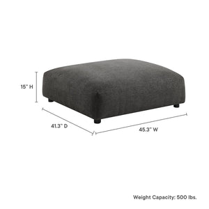 Modway Furniture Solace Modular Upholstered Ottoman - Versatile Comfort for Stylish Living Spaces and Flexible Use Charcoal EEI-6889-CHA