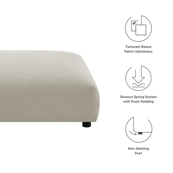Modway Furniture Solace Modular Upholstered Ottoman - Versatile Comfort for Stylish Living Spaces and Flexible Use Linen EEI-6889-LIN