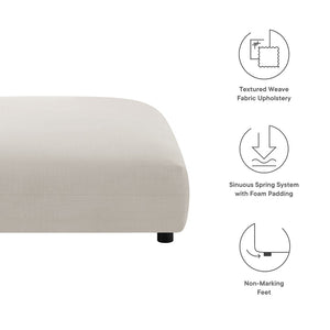 Modway Furniture Solace Modular Upholstered Ottoman - Versatile Comfort for Stylish Living Spaces and Flexible Use Salt EEI-6889-SAL