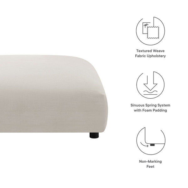 Modway Furniture Solace Modular Upholstered Ottoman - Versatile Comfort for Stylish Living Spaces and Flexible Use Salt EEI-6889-SAL