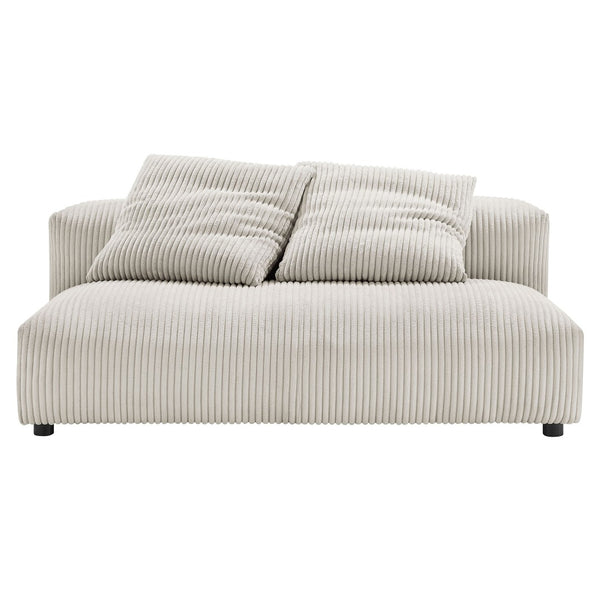 Modway Furniture Solace Modular Corduroy Loveseat and Ottoman Set – Cozy, Contemporary Comfort for Any Living Space Almond EEI-7030-ALM