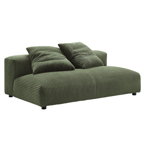 Modway Furniture Solace 2-Piece Modular Corduroy Sectional Sofa with Chaise for Cozy Living Room Comfort & Style Fern EEI-7024-FRN